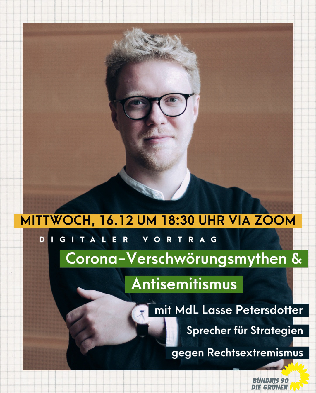 Corona-Verschwörungsmythen & Antisemitismus Vortrag von MdL Lasse Petersdotter